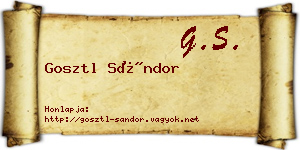 Gosztl Sándor névjegykártya